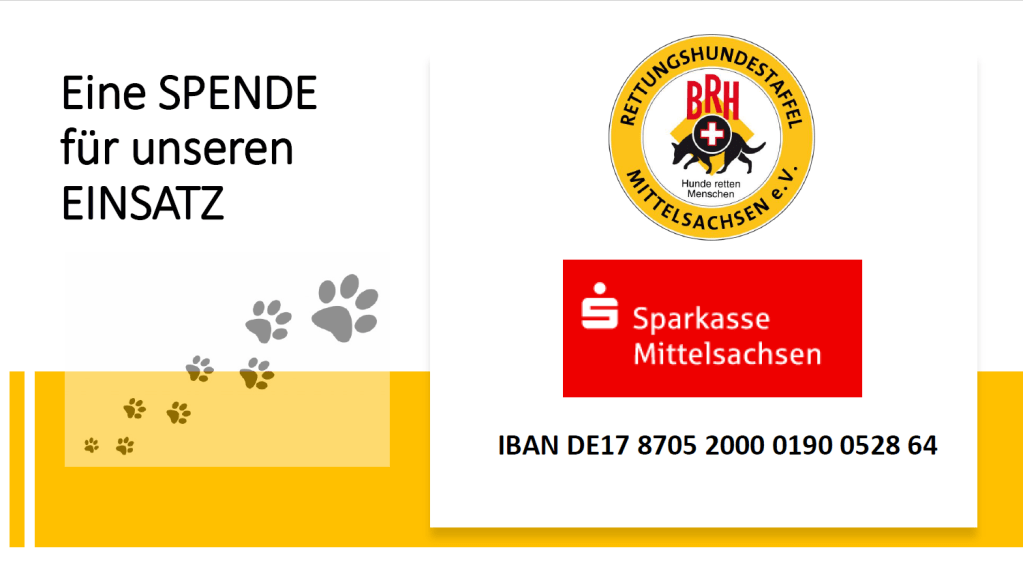 Kontoverbindung für Spenden, IBAN DE17 8705 2000 0190 0528 64, Sparkasse Mittelsachsen